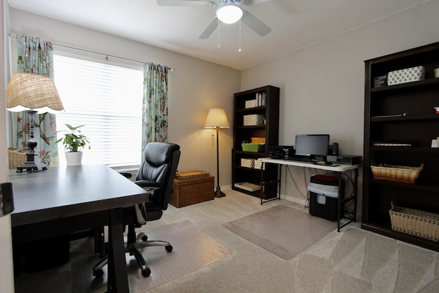 206 Secretariat Dr, Crestview, FL 32539 - home office with a ceiling fan and carpet