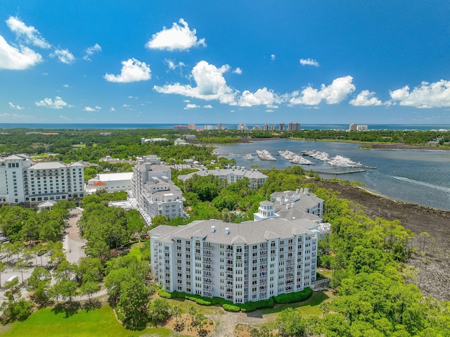 aerial view of a large body of water