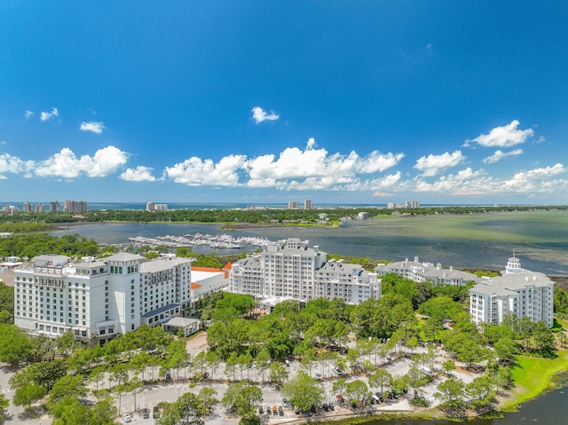 bird's eye view of a nearby body of water