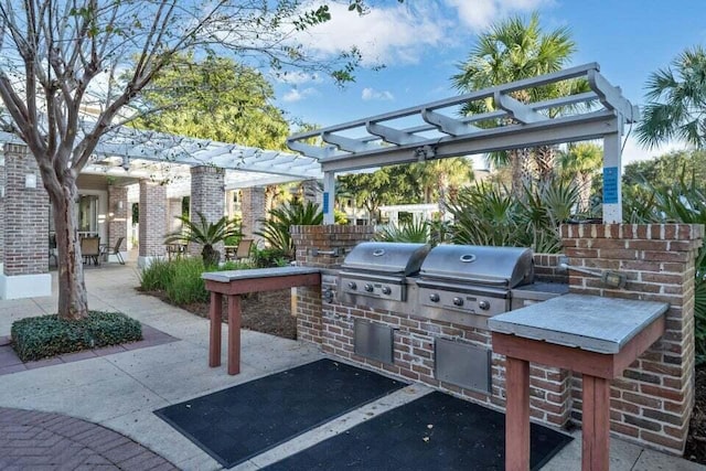 view of patio / terrace with a grill and area for grilling