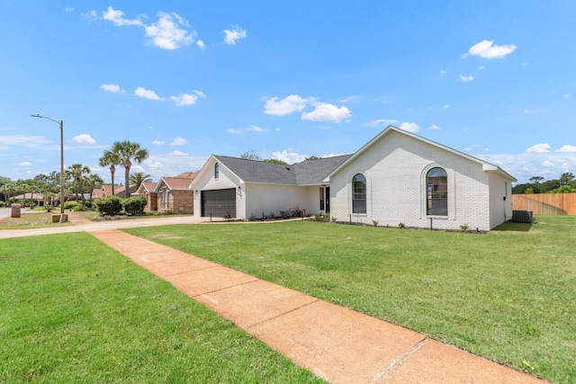 197 Kel-Wen Circle Kel-Wen, Destin, FL 32541 - ranch-style home with an attached garage, concrete driveway, brick siding, and central AC