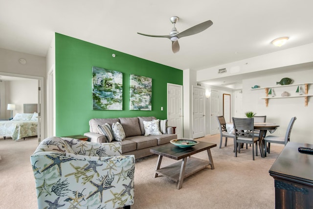 4203 Indian Bayou Trl Unit 1716, Destin, FL 32541 - living room with light colored carpet and a ceiling fan