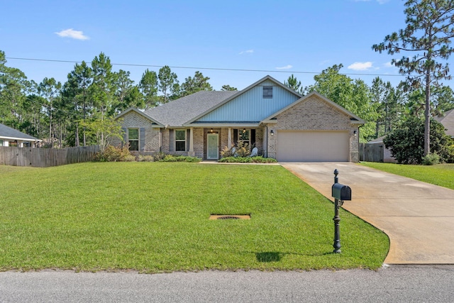 7045 Leisure St, Navarre, FL 32566 - view of front of home with driveway, a garage, and brick siding