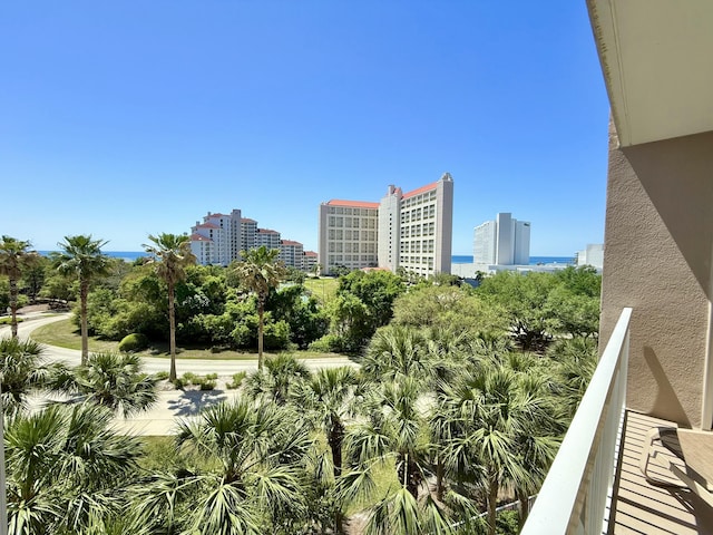 balcony with a city view