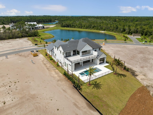 724 Windsong Dr, Inlet Beach, FL 32461 - aerial view featuring a forest view and a water view