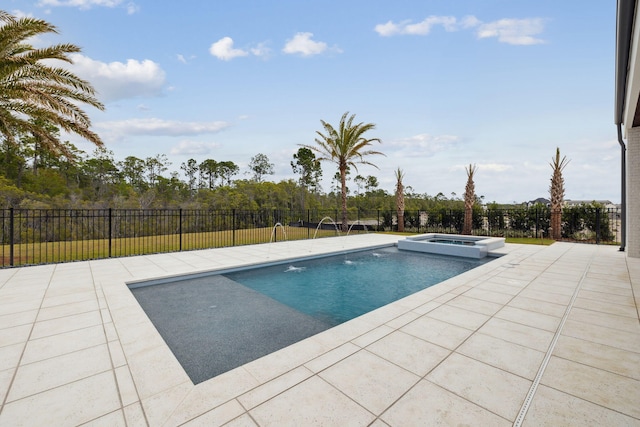 724 Windsong Dr, Inlet Beach, FL 32461 - view of pool with a fenced backyard, a pool with connected hot tub, and a patio