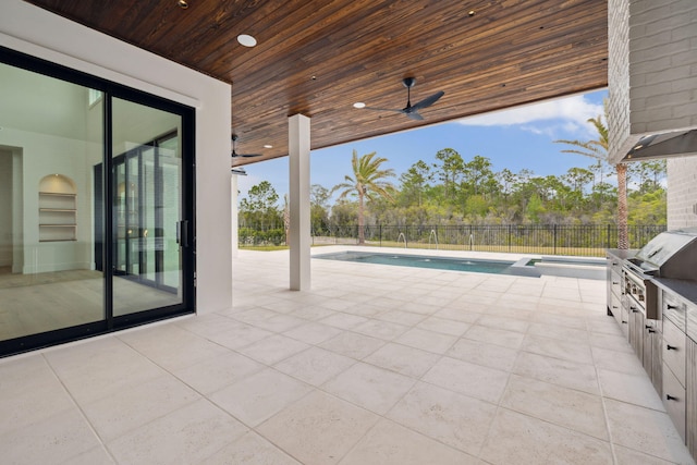 724 Windsong Dr, Inlet Beach, FL 32461 - view of patio with grilling area, area for grilling, ceiling fan, and fence