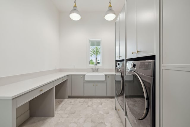 724 Windsong Dr, Inlet Beach, FL 32461 - laundry room with separate washer and dryer, cabinet space, and a sink