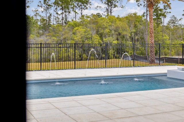724 Windsong Dr, Inlet Beach, FL 32461 - view of pool featuring a fenced in pool, a forest view, and fence