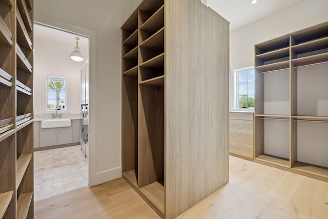 724 Windsong Dr, Inlet Beach, FL 32461 - spacious closet featuring light wood-type flooring and a sink