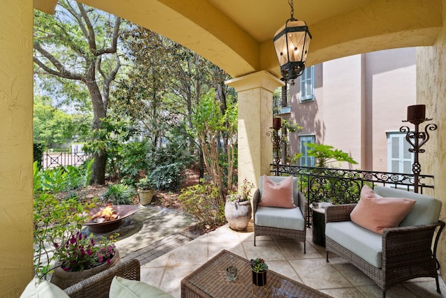 30 Place De La Fontaine, Miramar Beach, FL 32550 - view of patio / terrace with an outdoor living space
