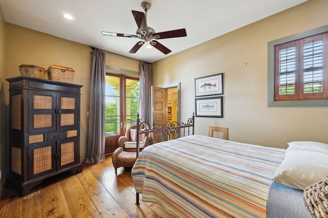 30 Place De La Fontaine, Miramar Beach, FL 32550 - bedroom with wood-type flooring, recessed lighting, and ceiling fan