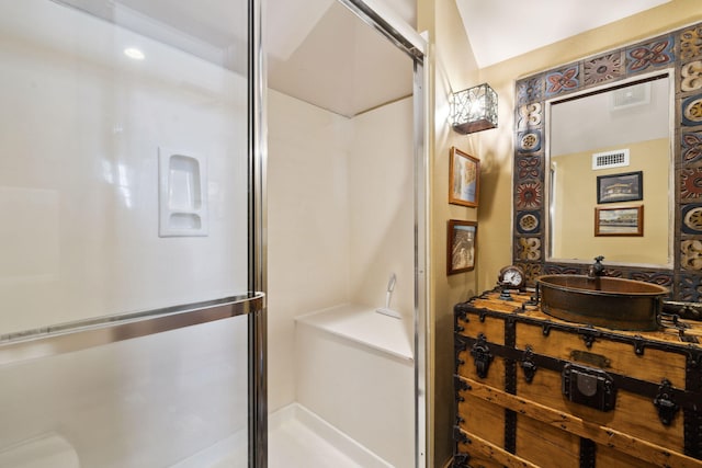 30 Place De La Fontaine, Miramar Beach, FL 32550 - full bath featuring visible vents, a stall shower, and vanity