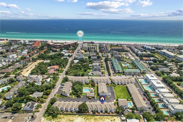 241 Ellis Rd Unit 24, Miramar Beach, FL 32550 - birds eye view of property with a beach view and a water view