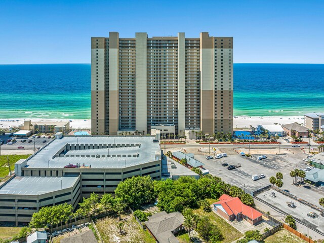 16819 Front Beach Rd Unit 1110, Panama City Beach, FL 32413 - birds eye view of property featuring a water view and a beach view