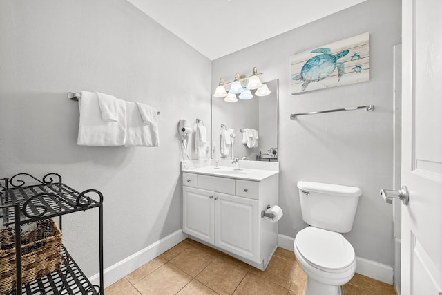16819 Front Beach Rd Unit 1110, Panama City Beach, FL 32413 - bathroom with toilet, baseboards, tile patterned floors, and vanity