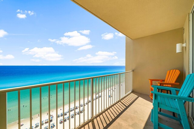 16819 Front Beach Rd Unit 1110, Panama City Beach, FL 32413 - balcony featuring a water view and a view of the beach