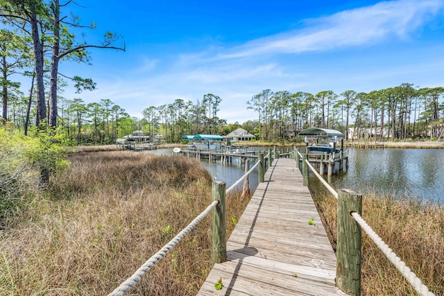 135 Bayou Point Dr, Santa Rosa Beach, FL 32459 - dock area featuring boat lift and a water view