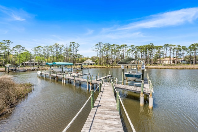 135 Bayou Point Dr, Santa Rosa Beach, FL 32459 - dock area featuring a water view and boat lift