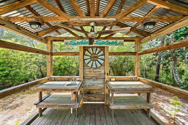 135 Bayou Point Dr, Santa Rosa Beach, FL 32459 - unfurnished sunroom with a sink