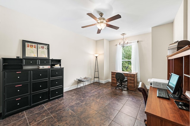 135 Bayou Point Dr, Santa Rosa Beach, FL 32459 - office with baseboards and ceiling fan