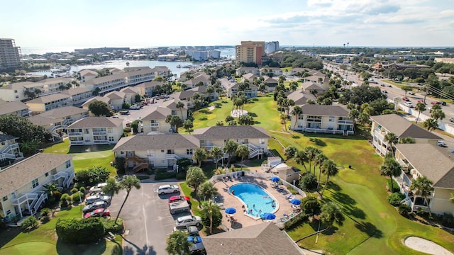 bird's eye view featuring golf course view