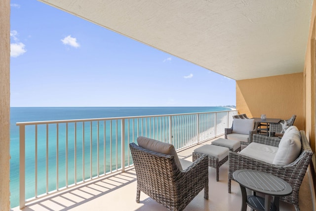 balcony with a water view