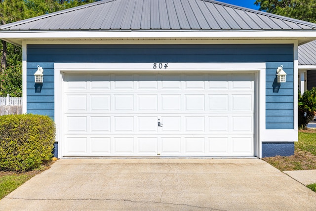 view of garage