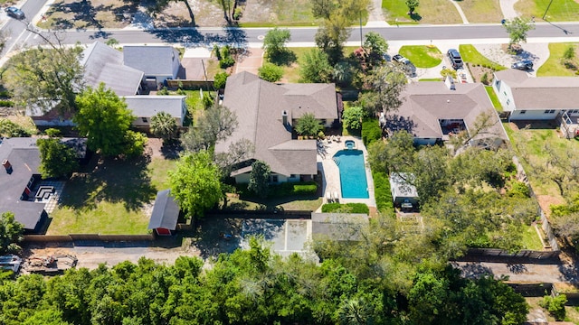 aerial view with a residential view