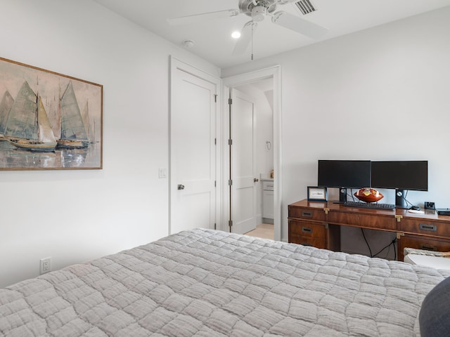 105 Greenbriar Ln, Santa Rosa Beach, FL 32459 - bedroom with a ceiling fan and visible vents