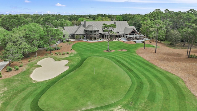 aerial view with golf course view