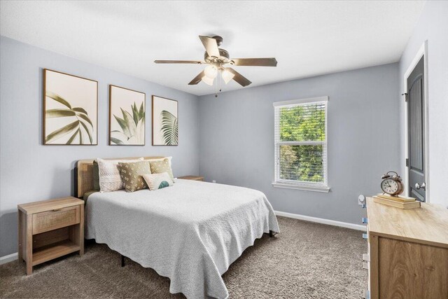 3129 Partridge Dr, Crestview, FL 32539 - carpeted bedroom with baseboards and ceiling fan