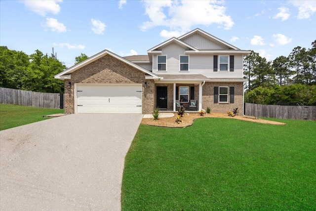 3129 Partridge Dr, Crestview, FL 32539 - view of front of house featuring brick siding, concrete driveway, a garage, and a porch