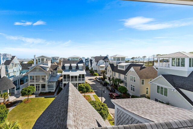 bird's eye view with a residential view