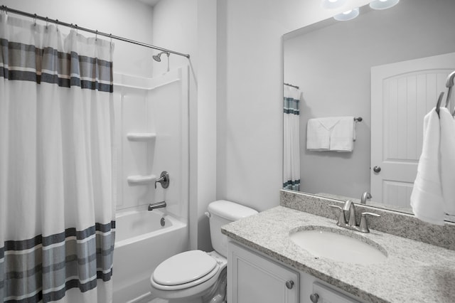 85 Stonegate Dr, Santa Rosa Beach, FL 32459 - bathroom featuring shower / tub combo with curtain, vanity, and toilet