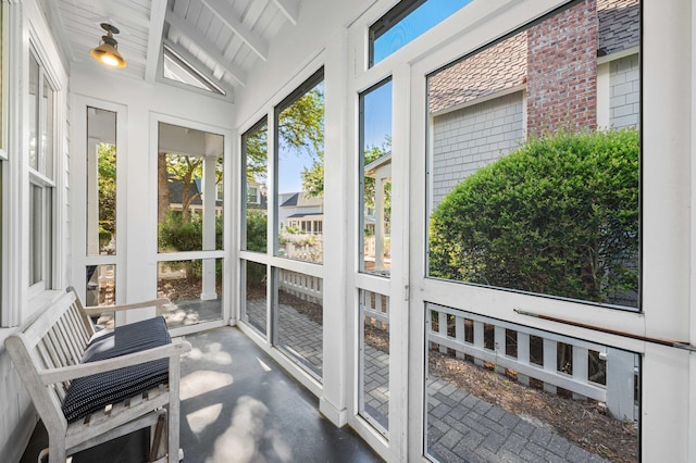 265 Salt Box Ln, Watersound, FL 32461 - sunroom with beam ceiling