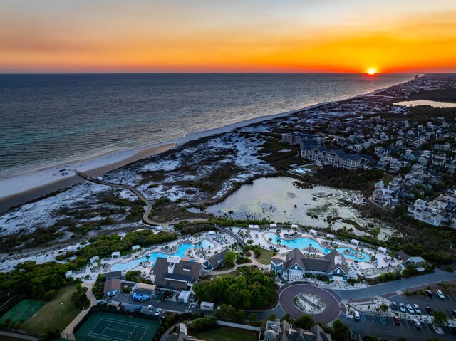 265 Salt Box Ln, Watersound, FL 32461 - aerial view at dusk with a beach view and a water view