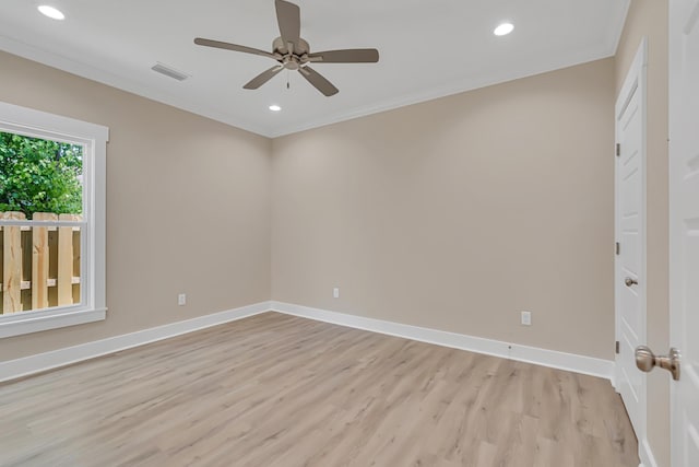4003 Tarpon St, Panama City Beach, FL 32408 - unfurnished room with recessed lighting, visible vents, baseboards, and light wood-style floors