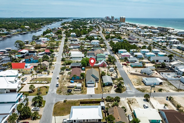4003 Tarpon St, Panama City Beach, FL 32408 - drone / aerial view featuring a residential view and a water view