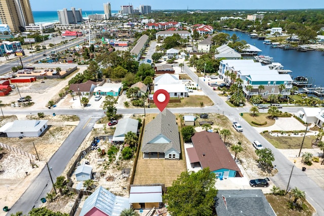 4003 Tarpon St, Panama City Beach, FL 32408 - birds eye view of property featuring a view of city and a water view