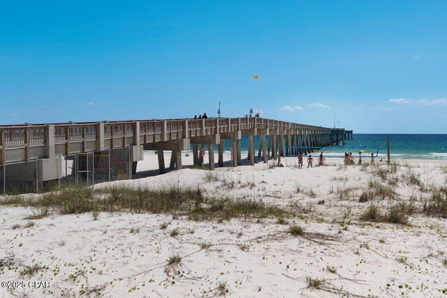 9900 S Thomas Dr Unit 1408, Panama City Beach, FL 32408 - view of dock with a view of the beach and a water view