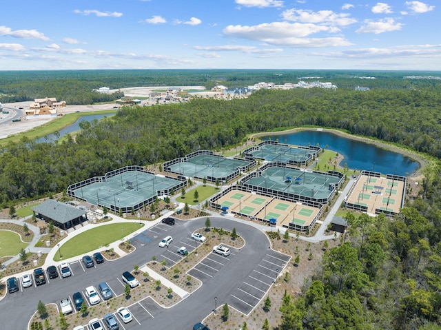 253 Quail Hollow Ct, Inlet Beach, FL 32461 - drone / aerial view of a large body of water and a heavily wooded area