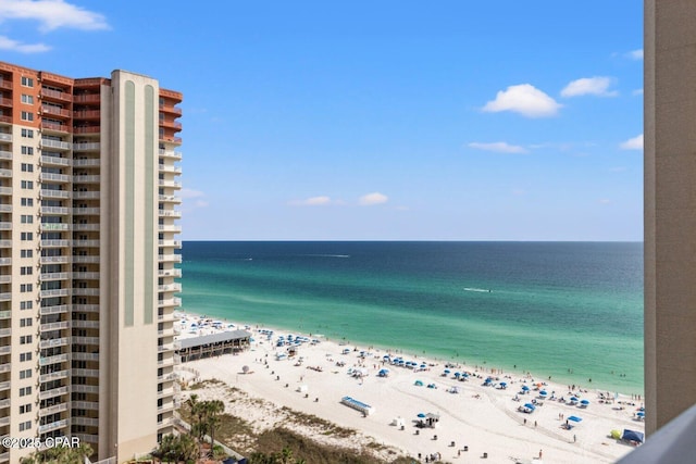 water view featuring a beach view