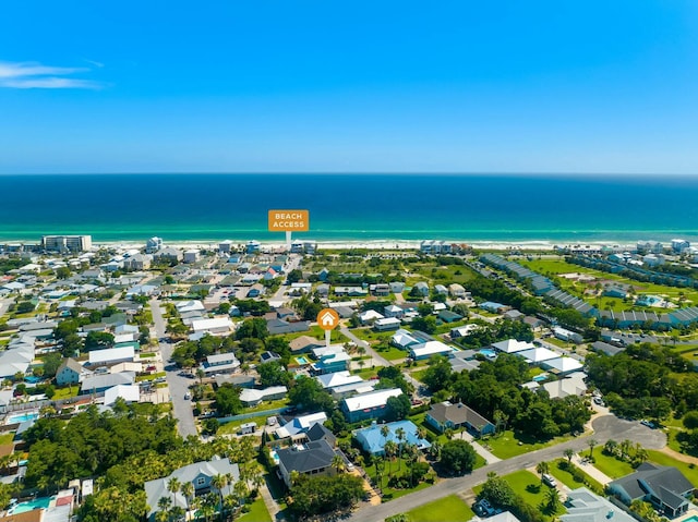 bird's eye view with a water view and a residential view