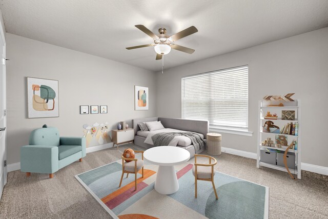 7424 Gordon Evans Rd, Navarre, FL 32566 - carpeted living area featuring baseboards and ceiling fan