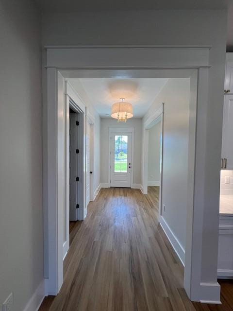 149 Leap Year Ln, Freeport, FL 32439 - doorway to outside featuring baseboards and dark wood-style floors