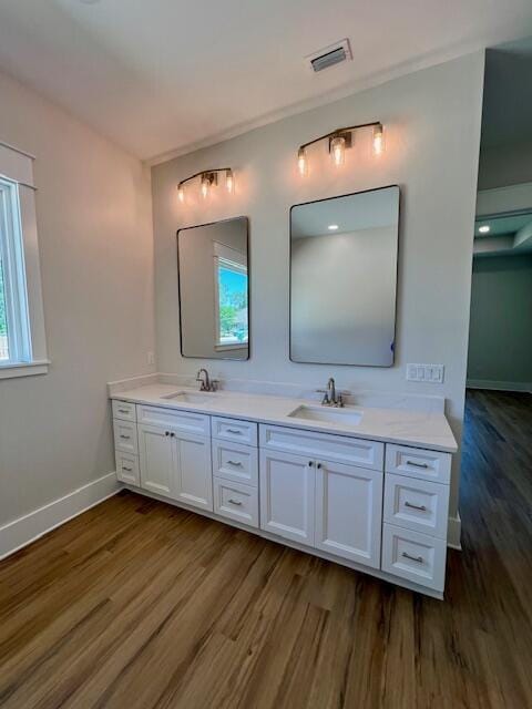 149 Leap Year Ln, Freeport, FL 32439 - full bath featuring wood finished floors, baseboards, and a sink
