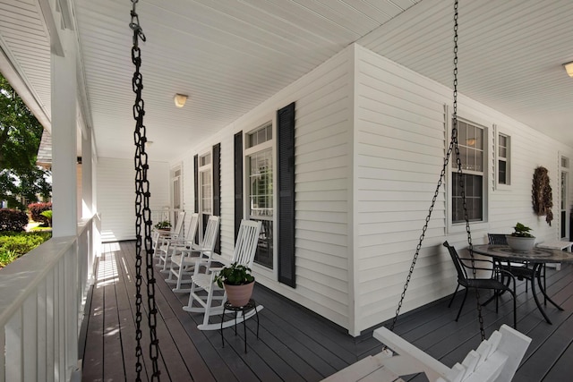 wooden deck with a porch