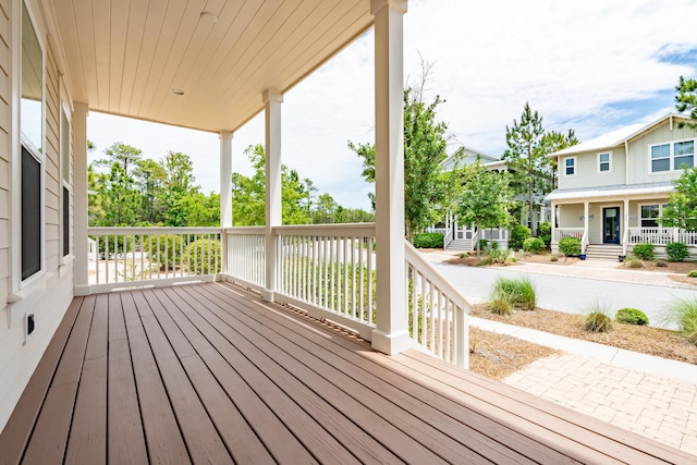 deck featuring covered porch