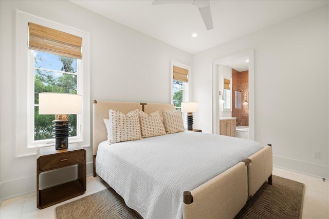 160 Heritage Dunes Ln S, Santa Rosa Beach, FL 32459 - bedroom featuring ensuite bathroom, recessed lighting, baseboards, and multiple windows
